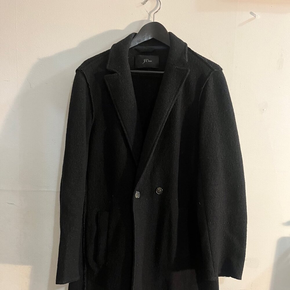 J Crew Black Italian wool Top coat